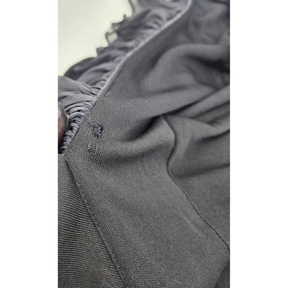 VTG Mr Blackwell Custom Black Dress Womens XS/S Ruffle Trim Surplice Skirt - Picture 10 of 10